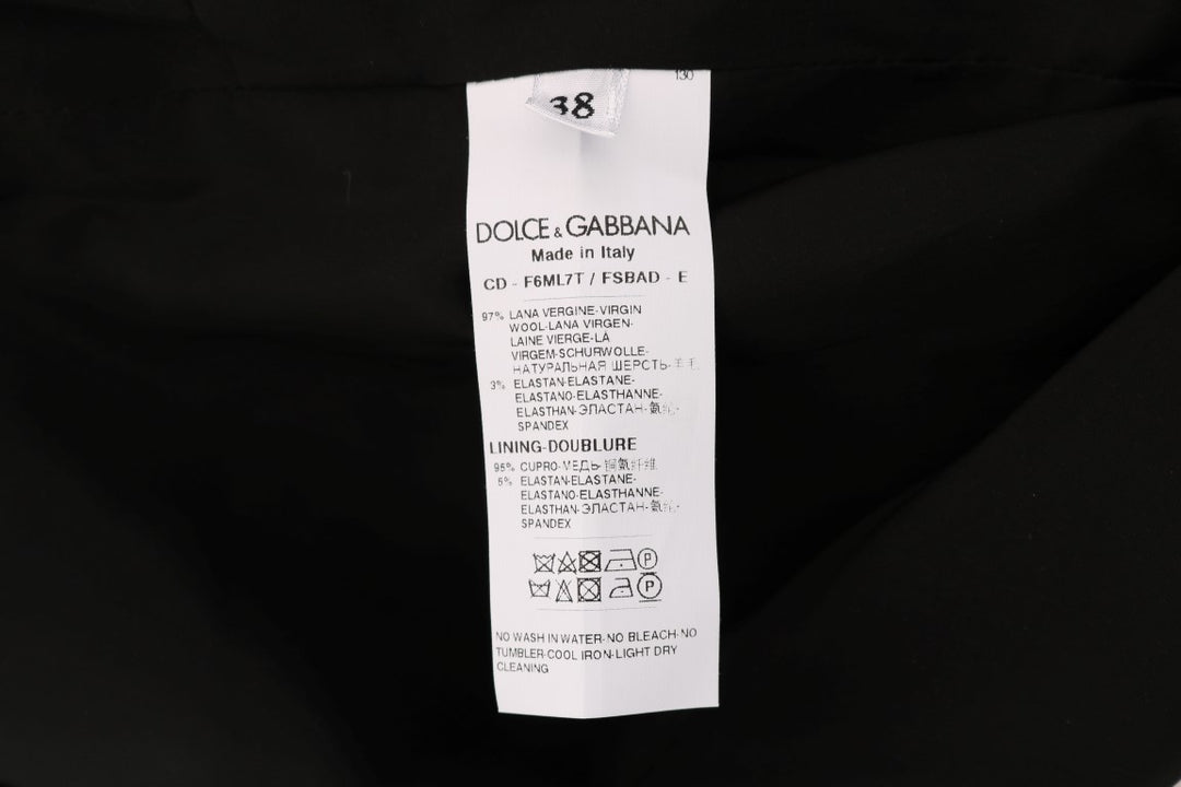 Dolce &amp; Gabbana Gray Polka Dotted Wool Stretch Dress women’s dress