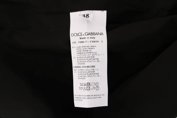 Dolce &amp; Gabbana Gray Polka Dotted Wool Stretch Dress women’s dress
