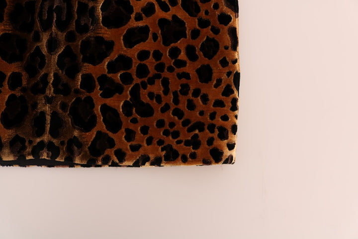Dolce &amp; Gabbana Brown Leopard Print Silk Sheath Dress women’s dress