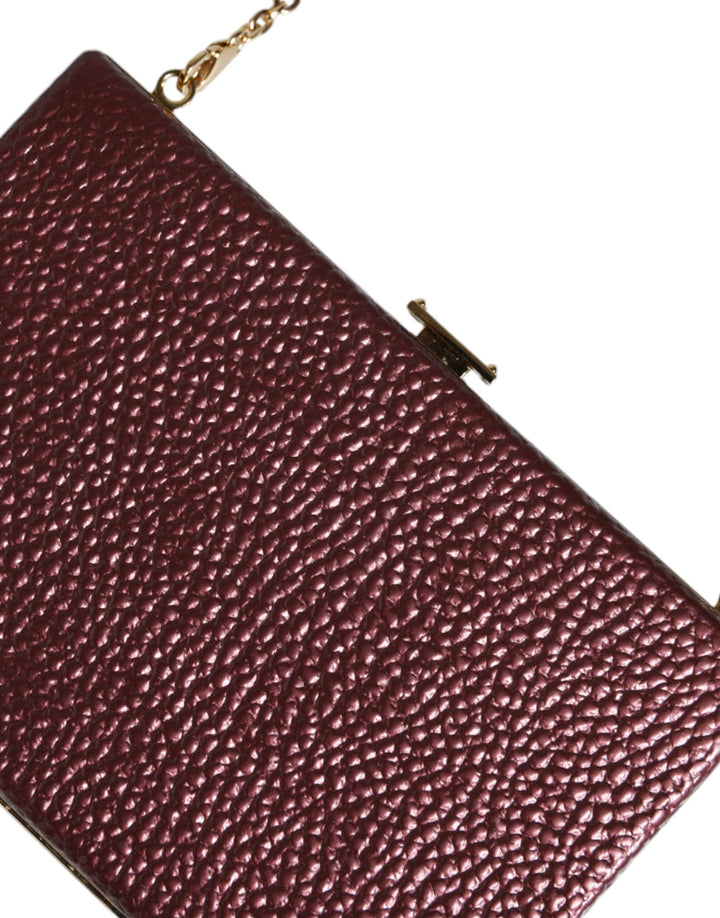 Sac à bandoulière de soirée en cuir marron Dolce &amp;amp; Gabbana