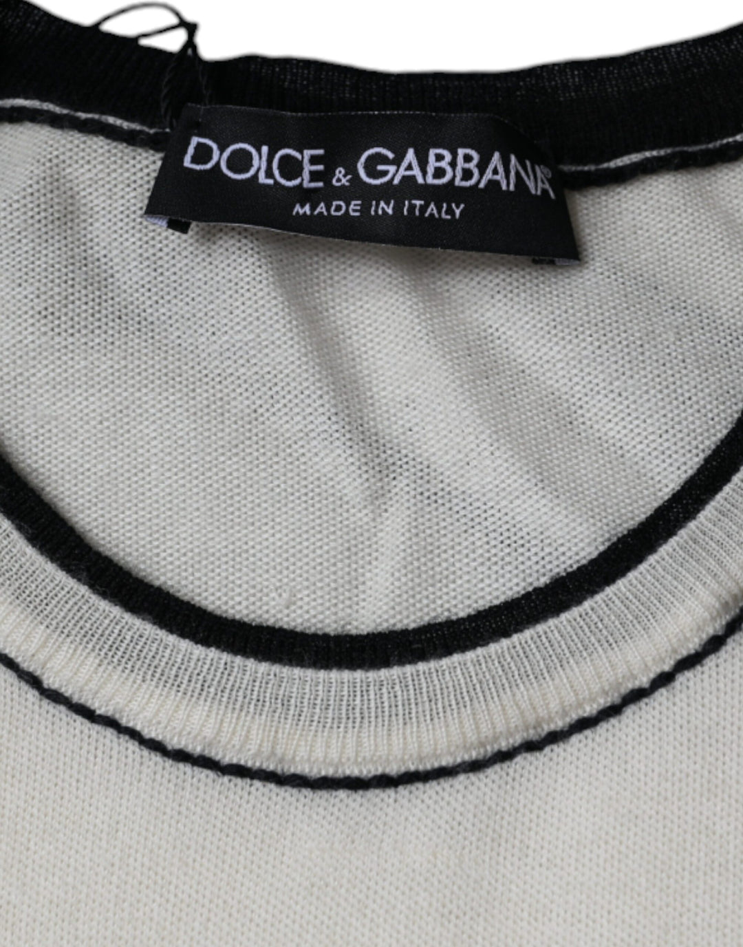 Dolce &amp; Gabbana Off White Cashmere Short Sleeves T-shirt