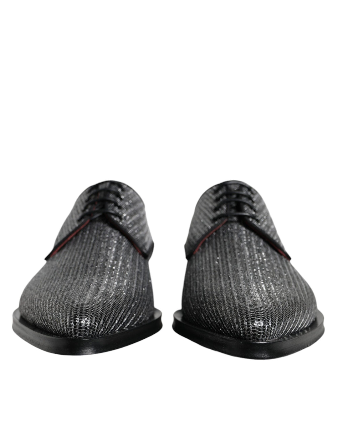 Dolce &amp; Gabbana Silver Polyurethane Derby Formal Dress Shoes