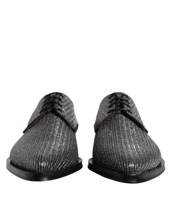 Dolce &amp; Gabbana Silver Polyurethane Derby Formal Dress Shoes