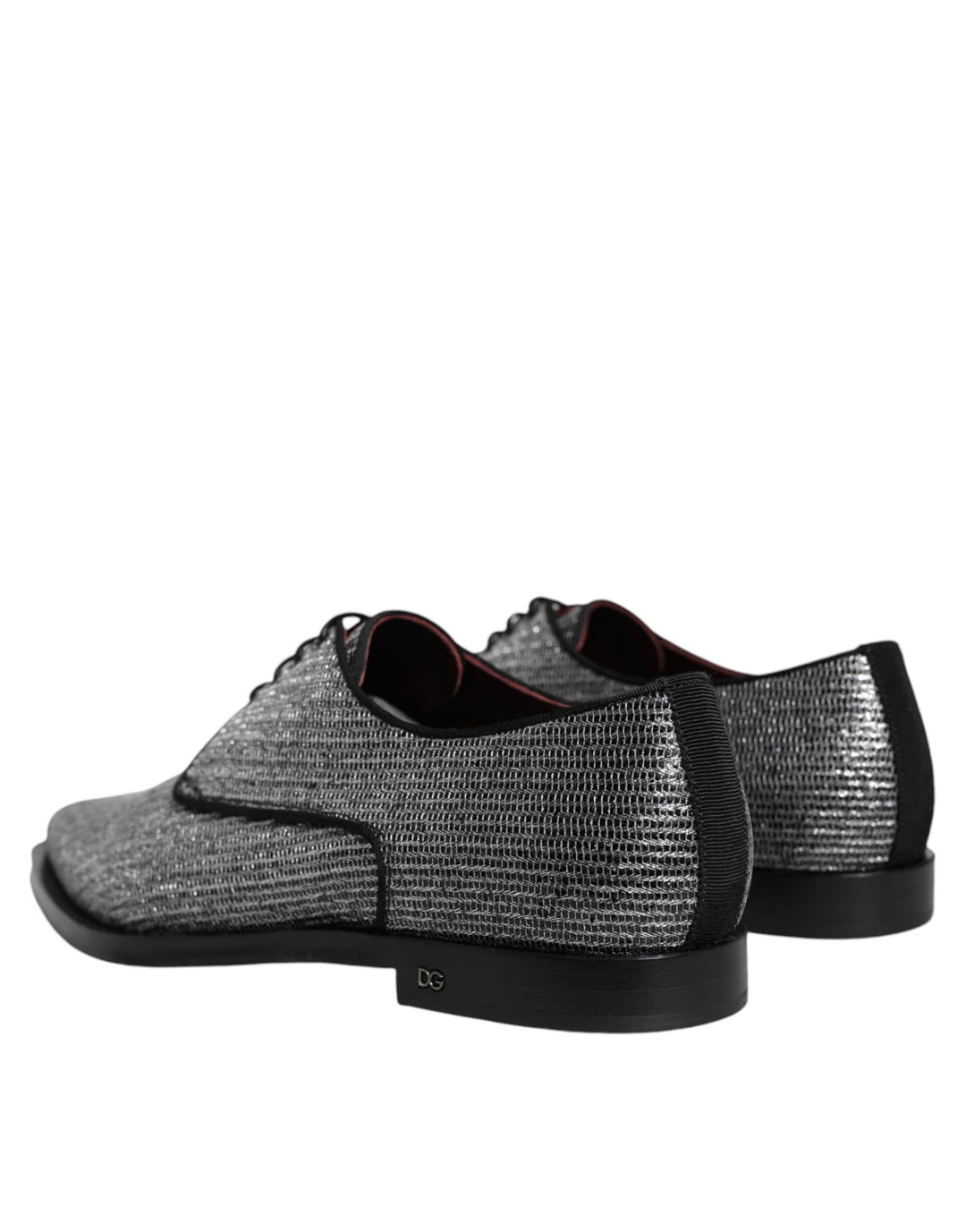 Dolce &amp; Gabbana Silver Polyurethane Derby Formal Dress Shoes