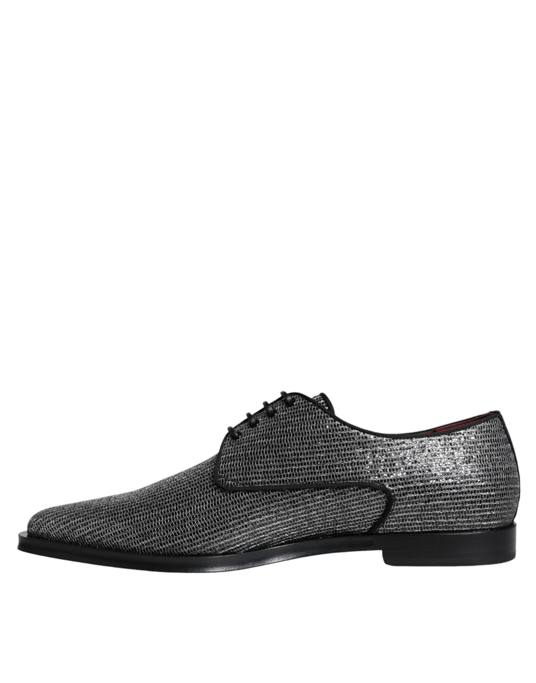 Dolce &amp; Gabbana Silver Polyurethane Derby Formal Dress Shoes