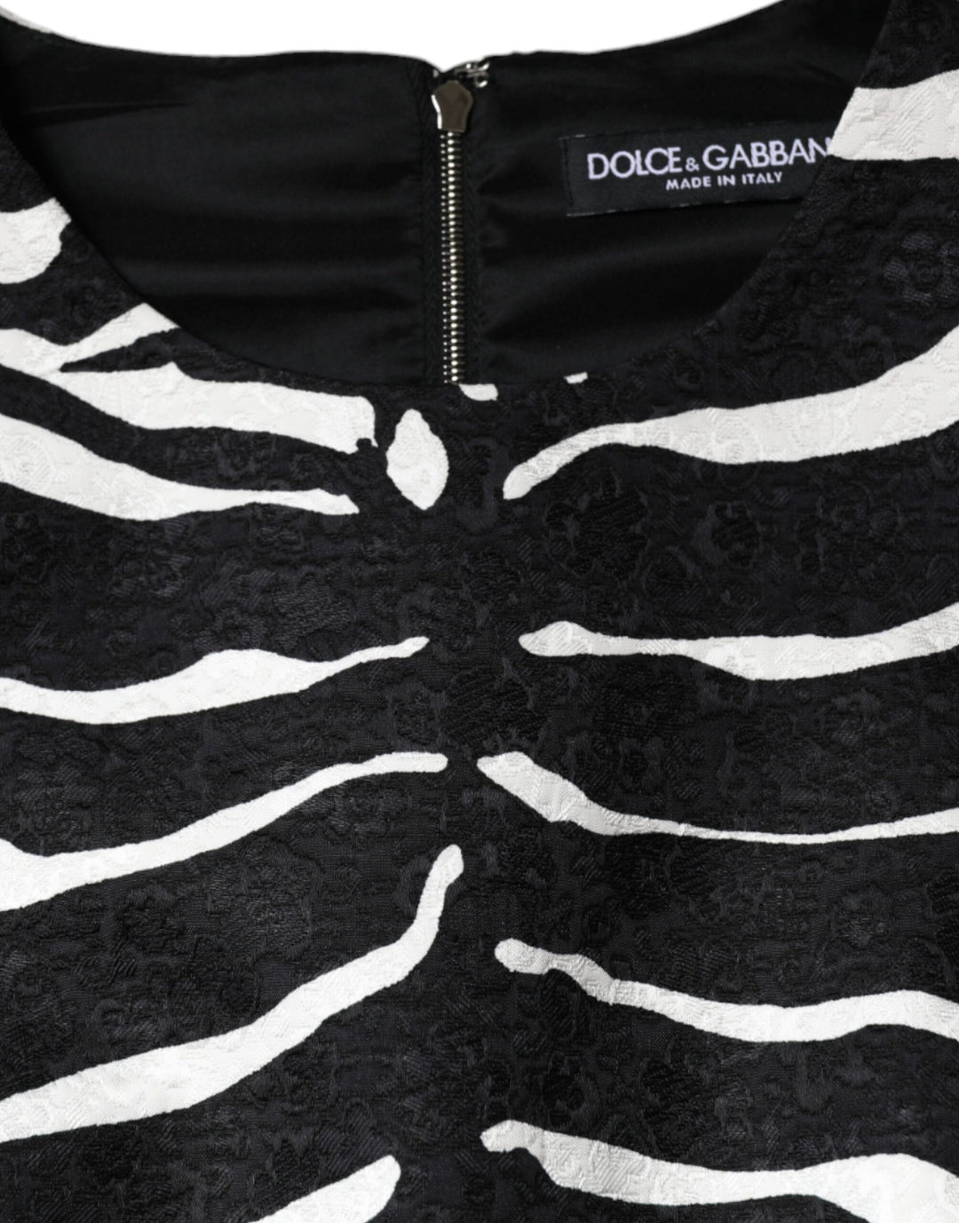 Dolce &amp; Gabbana Black White Zebra A-line Sheath Mini Dress