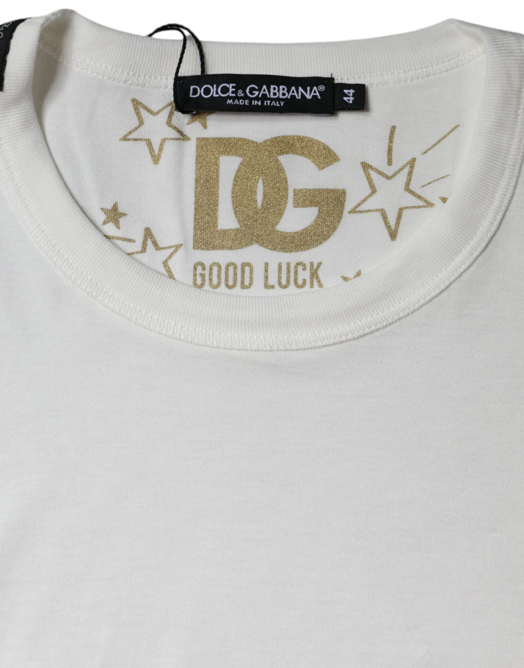 T-shirt ras du cou à manches courtes en coton blanc Dolce &amp;amp; Gabbana