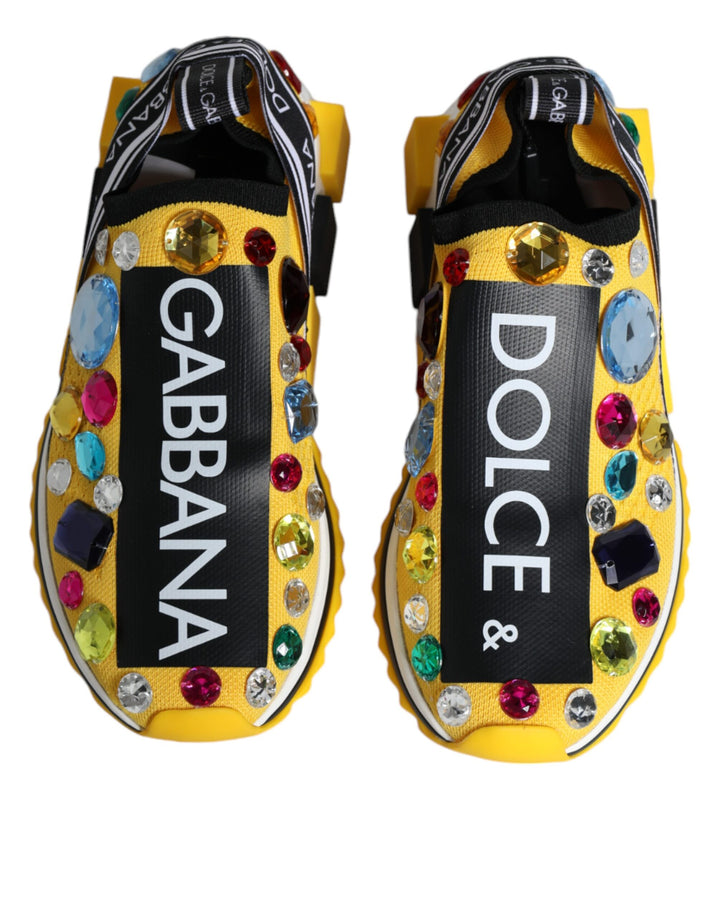 Zapatillas bajas con cristales Sorrento amarillos de Dolce &amp; Gabbana