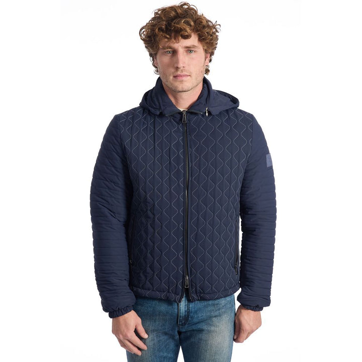 Chaqueta de hombre Roberto Pepe de poliamida azul de lujo