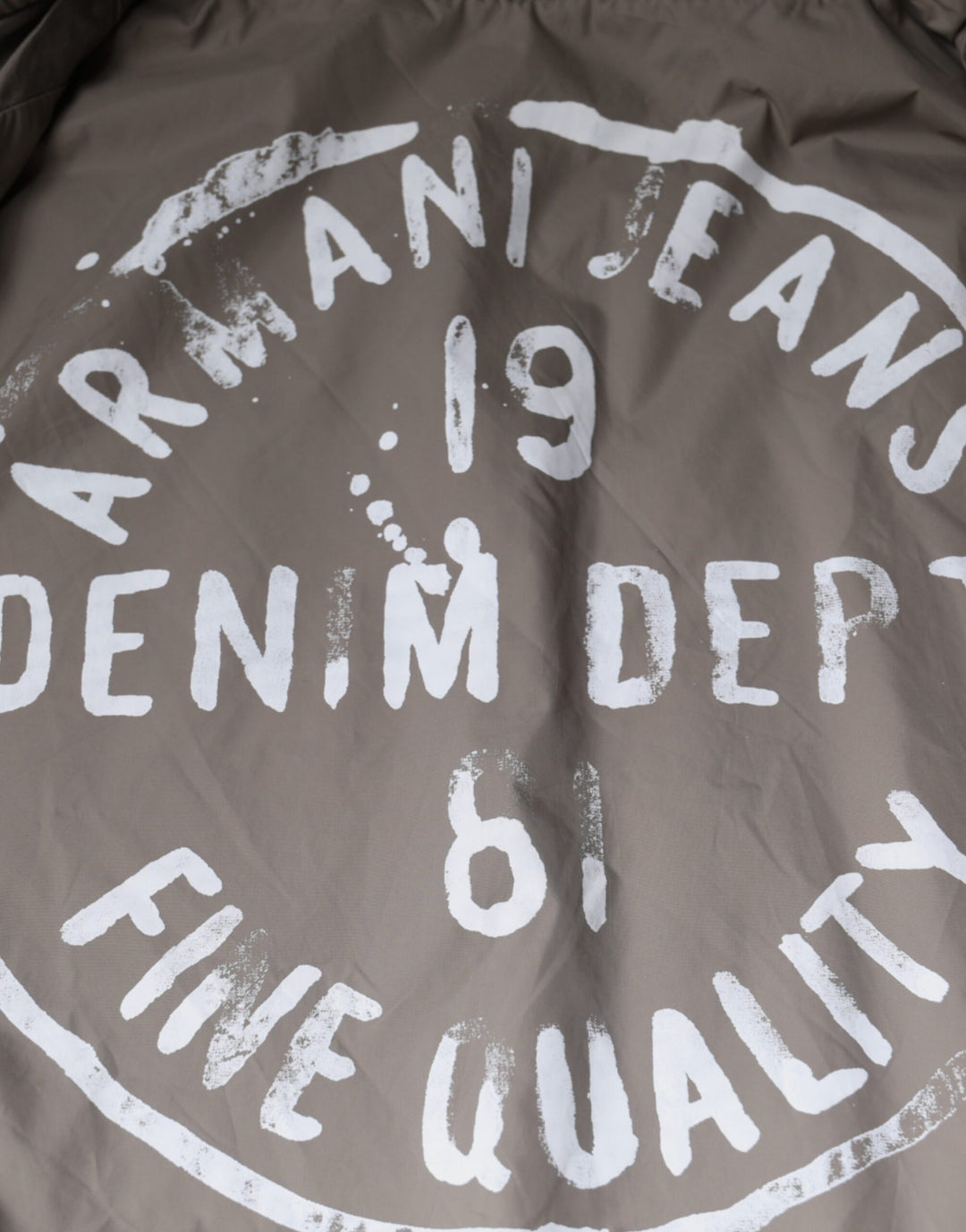 Veste bomber zippée en coton marron Armani Jeans avec logo