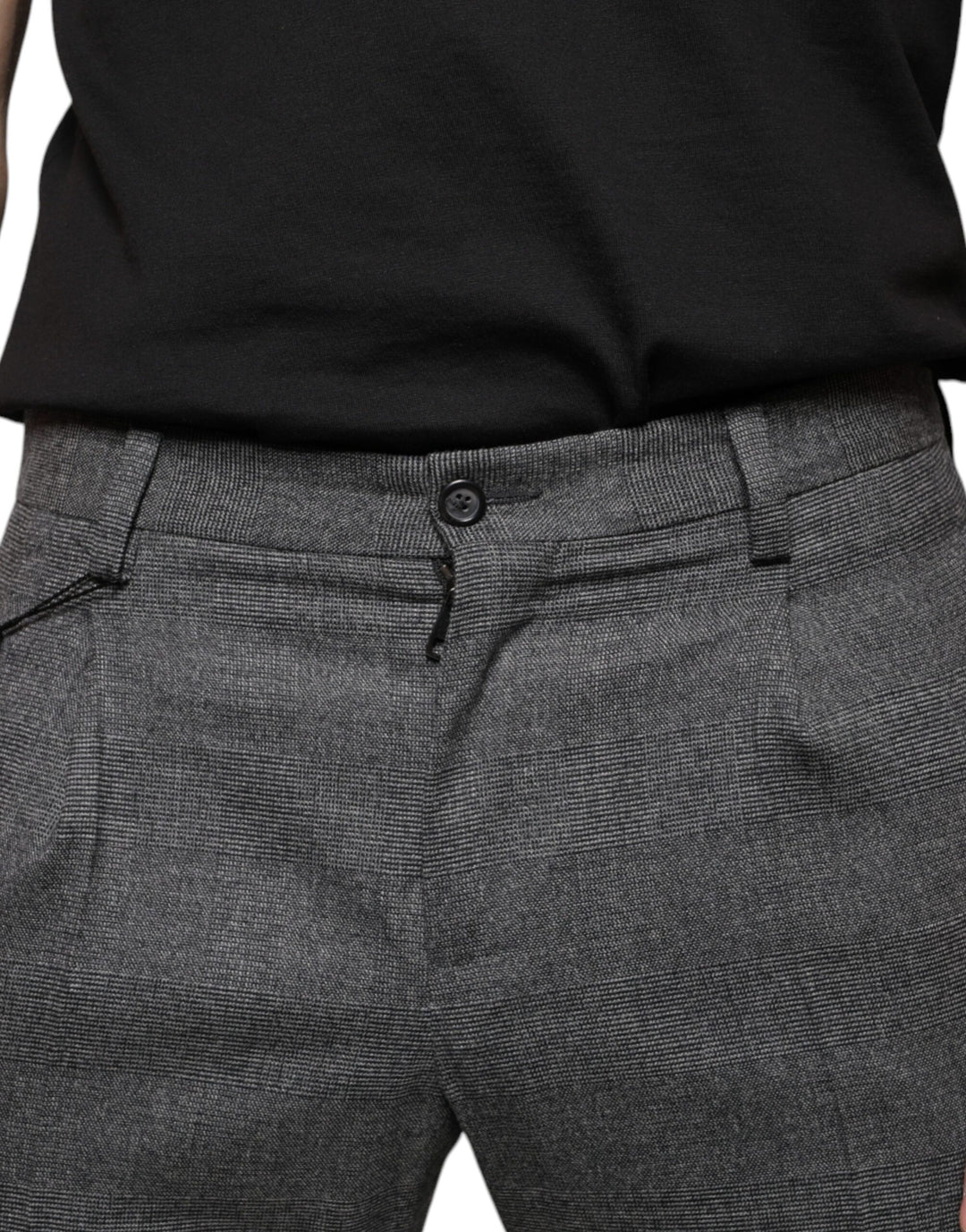 Dolce &amp; Gabbana Gray Check Tartan Wool Skinny Pants