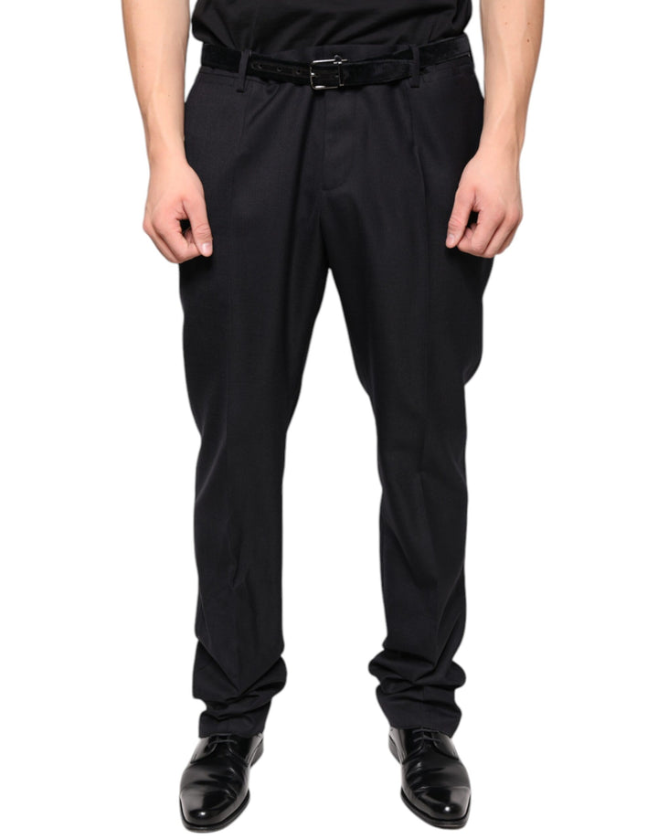 Pantalon habillé skinny en laine noire Dolce &amp;amp; Gabbana