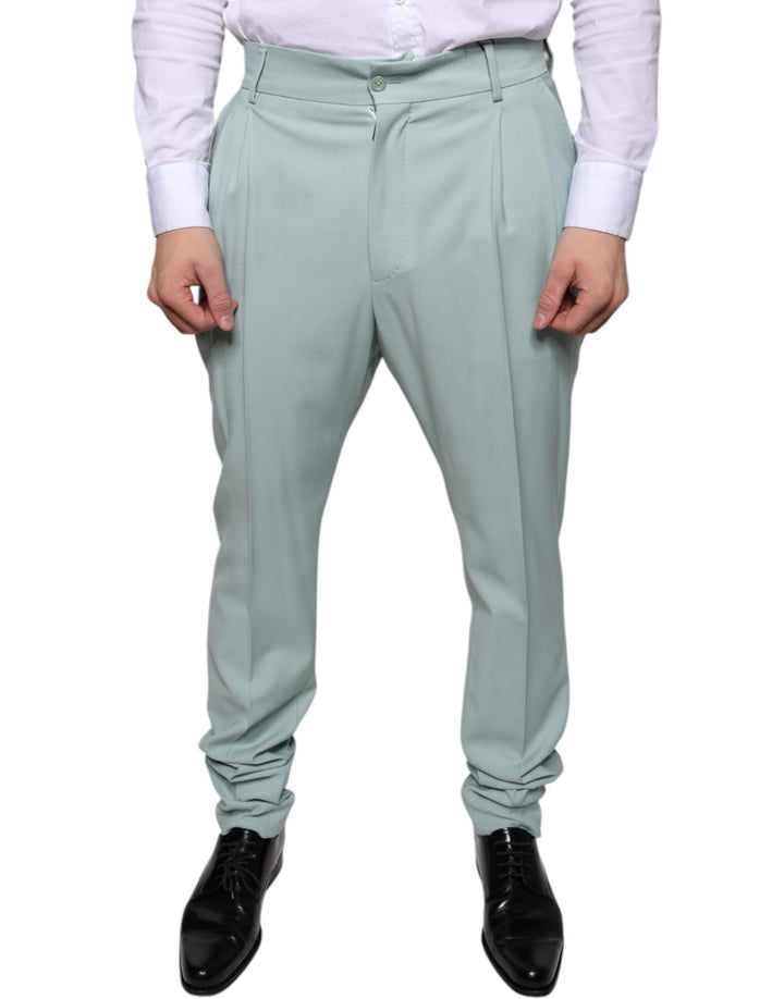 Dolce &amp; Gabbana Mint Green Cotton Dress Pants