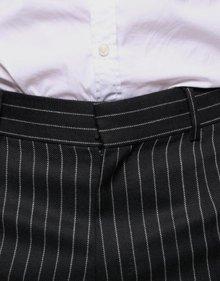 Dolce &amp; Gabbana Black Stripes Skinny Men Dress Pants