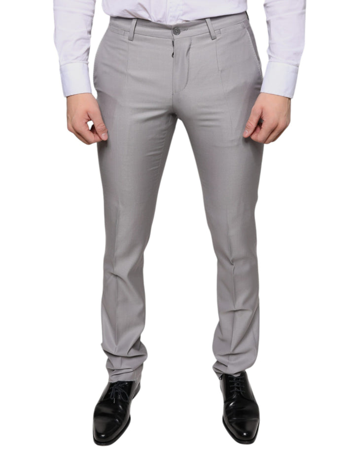 Pantalon habillé en laine gris clair Dolce &amp;amp; Gabbana