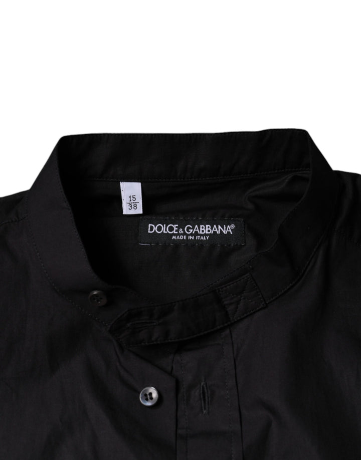 Dolce &amp; Gabbana Black Cotton Button Down Men Casual Shirt