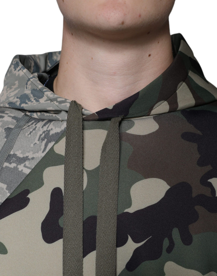 Dolce &amp; Gabbana Multicolor Camouflage Hooded Sweatshirt Sweater
