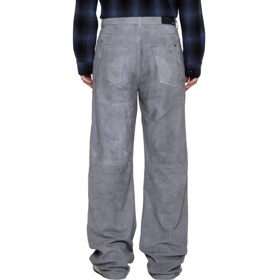 Amiri Gray Leather Pants