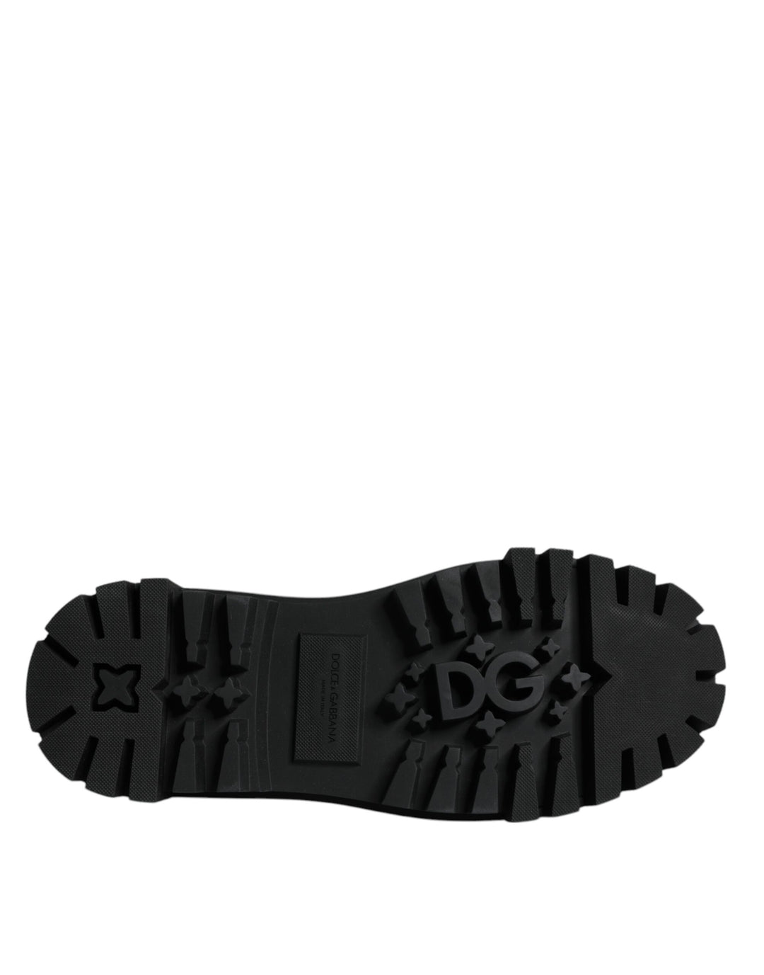 Dolce &amp; Gabbana Black Leather Lace Up Trekking Dress Shoes