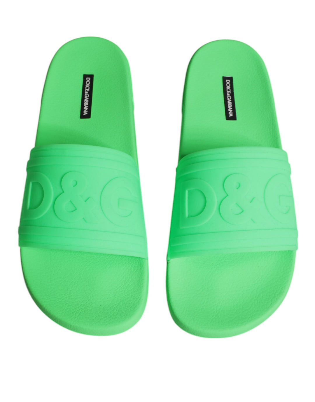 Sandalias de cuero verde Dolce &amp; Gabbana, zapatos de playa