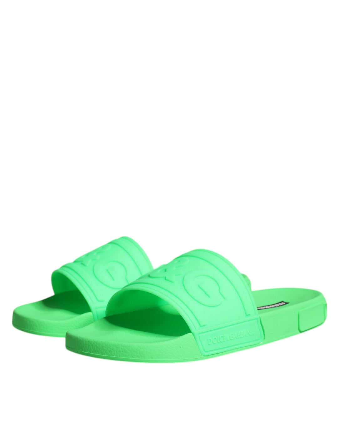 Sandalias de cuero verde Dolce &amp; Gabbana, zapatos de playa