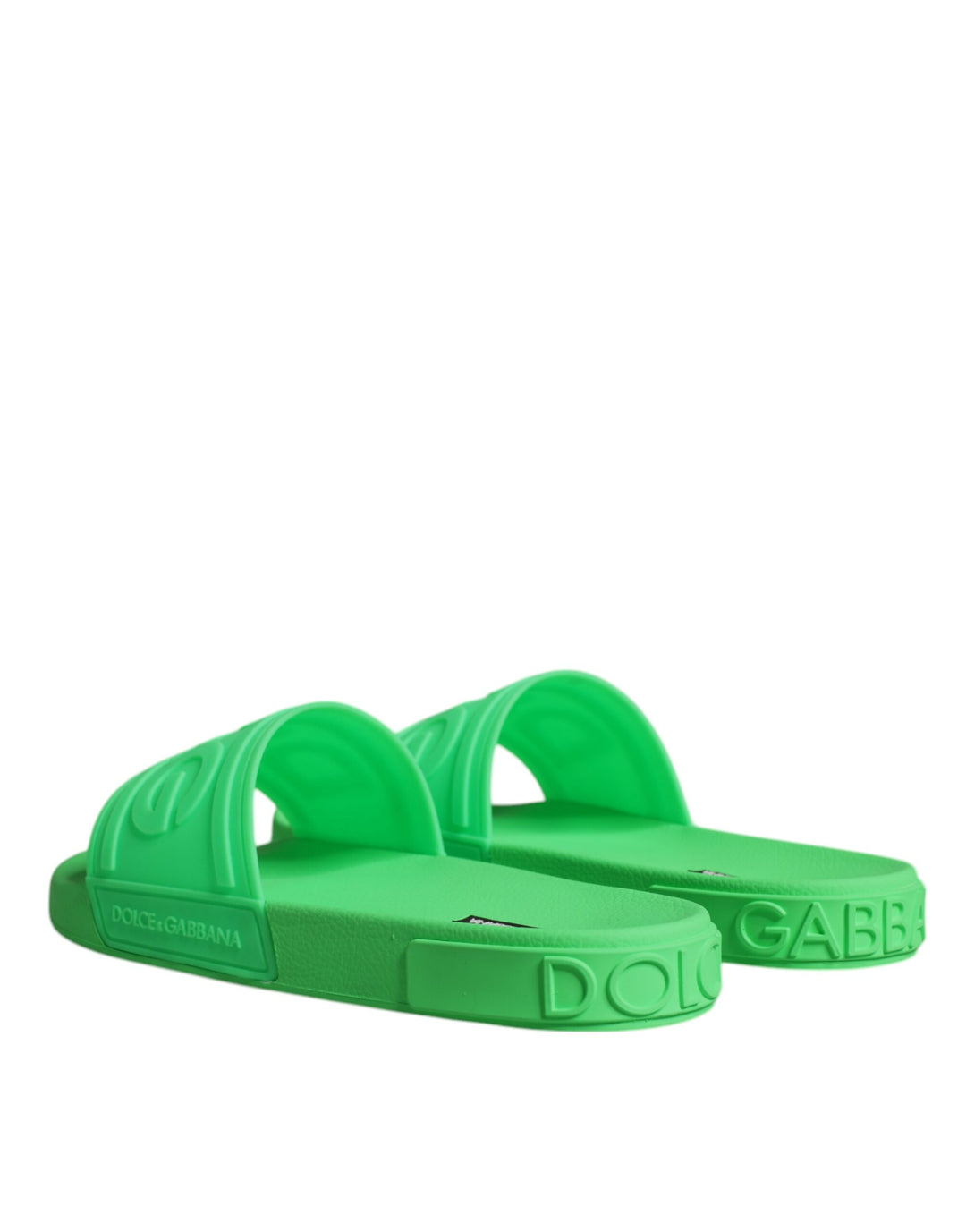 Sandalias de cuero verde Dolce &amp; Gabbana, zapatos de playa