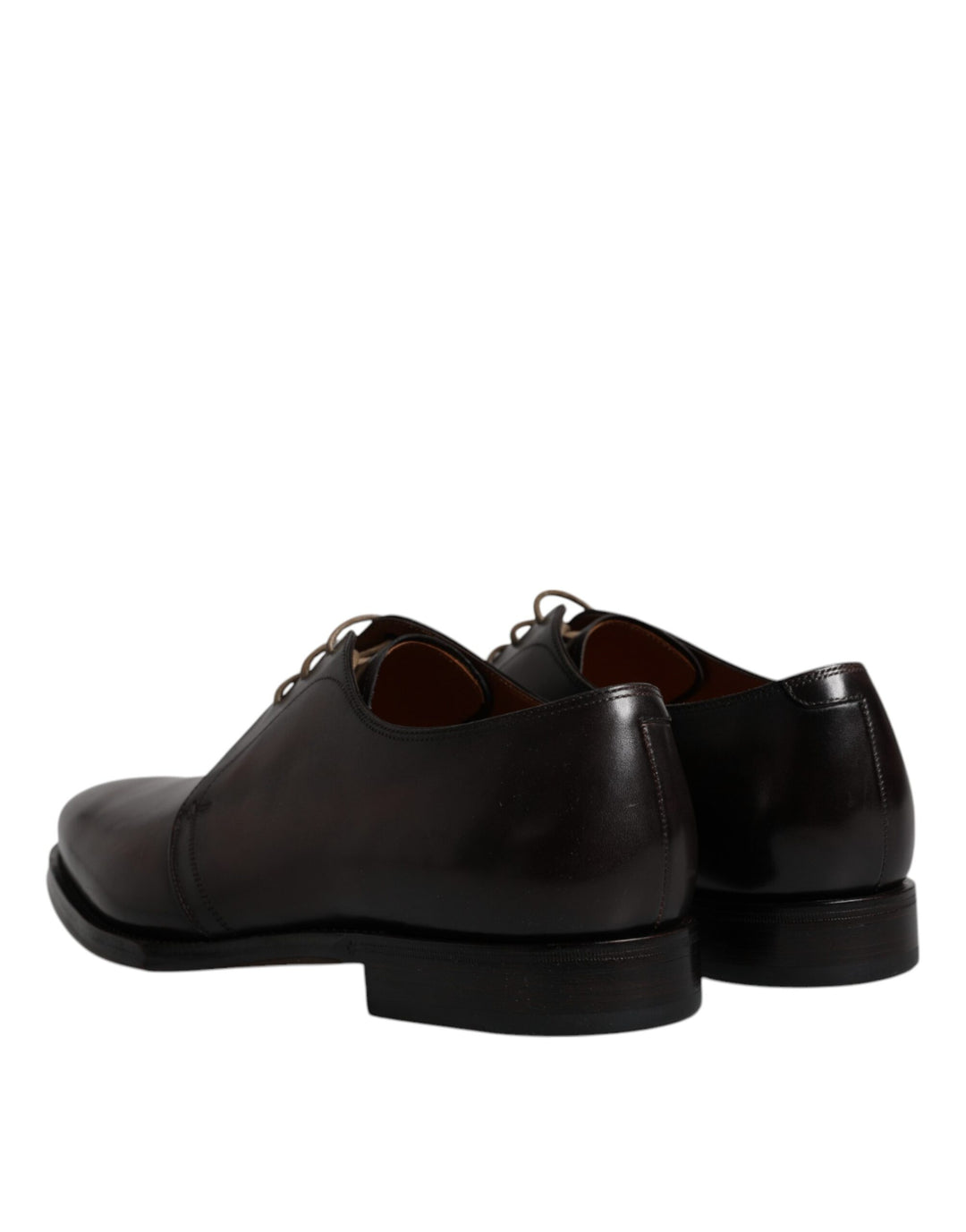 Dolce &amp; Gabbana Brown Leather Lace Up Men Derby Formal Shoes
