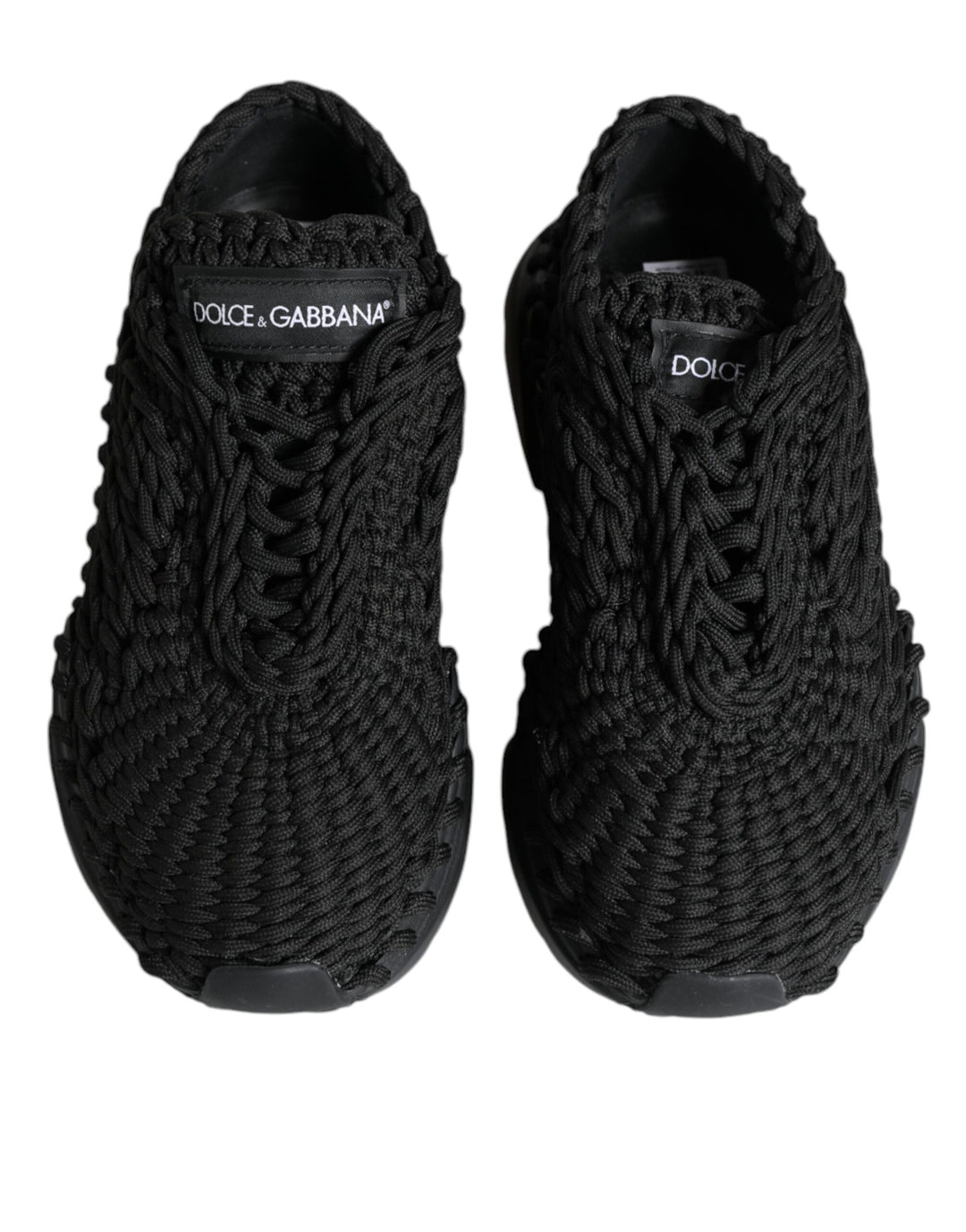 Dolce &amp; Gabbana Black Knitted Daymaster Sneakers Shoes