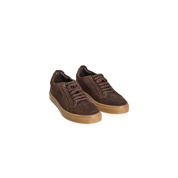 Baskets de luxe Roberto Pepe en cuir de veau marron pour homme