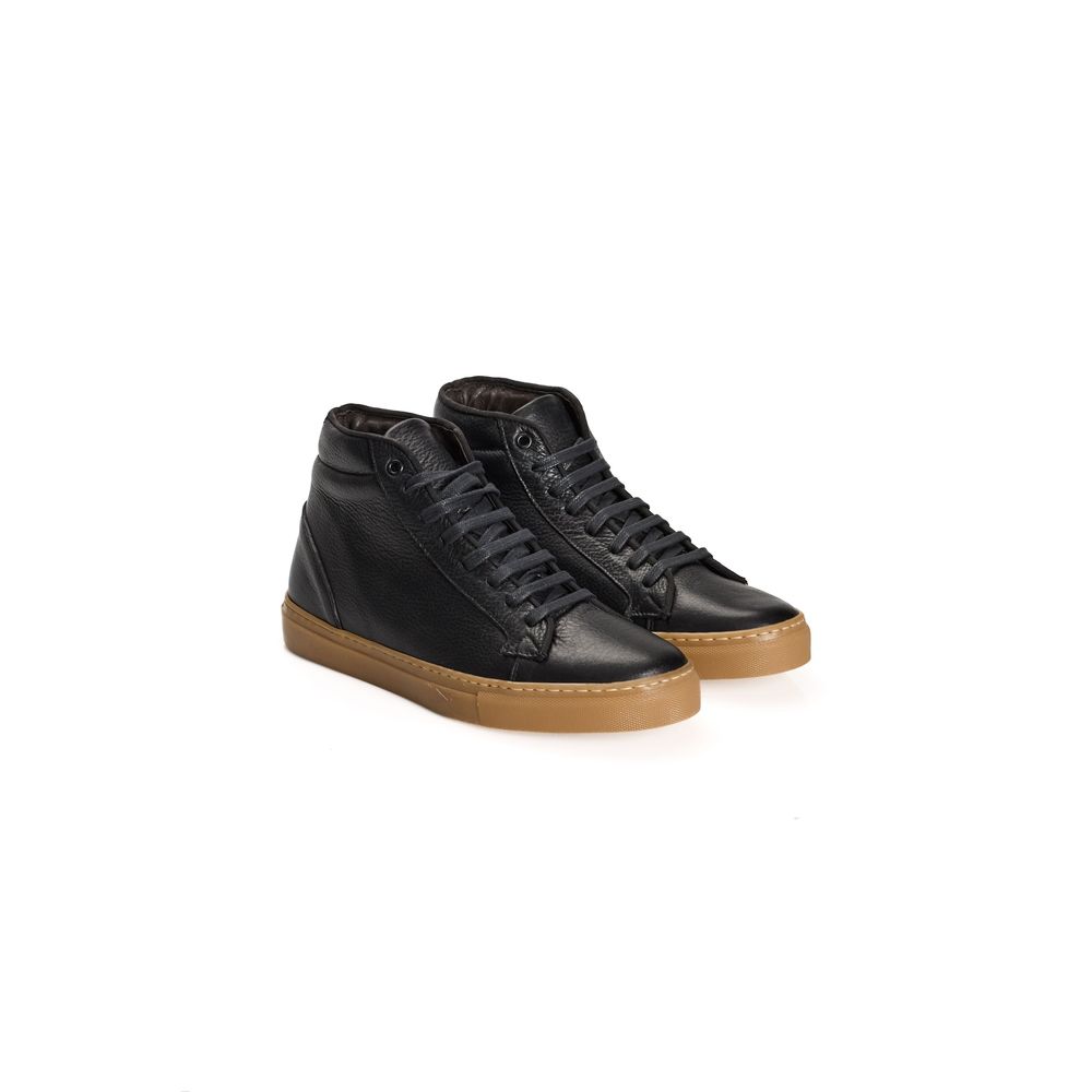 Baskets de luxe Roberto Pepe en cuir de veau noir pour homme