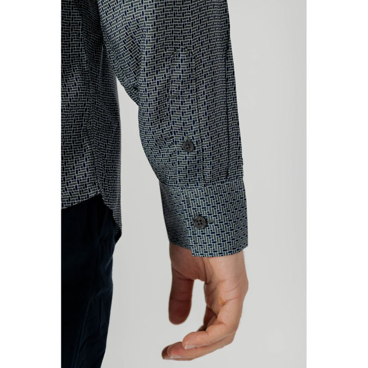 Armani Exchange Gray Viscose Pattern Shirt