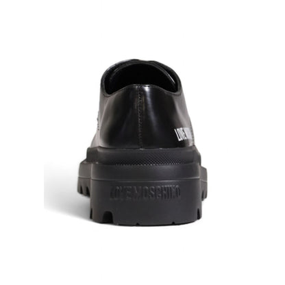 Chaussures plates en polyéthylène noir Love Moschino