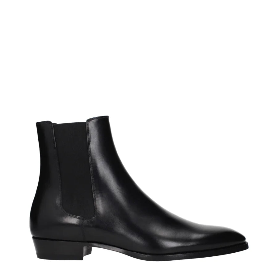 Celine Black Leather Ankle Boots