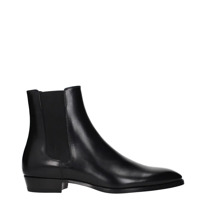 Celine Black Leather Ankle Boots
