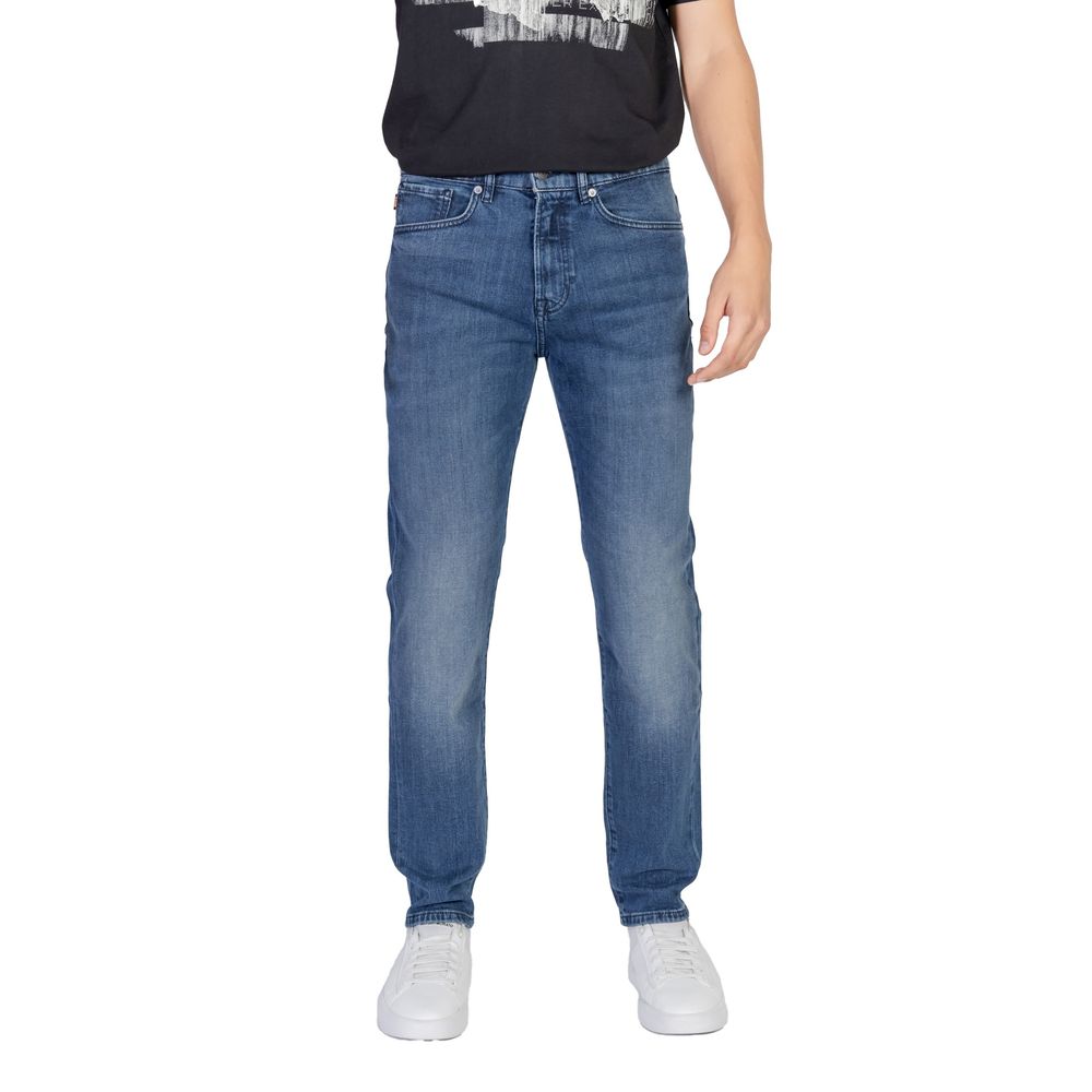 Hugo Boss Blue Cotton Relaxed Fit Jeans