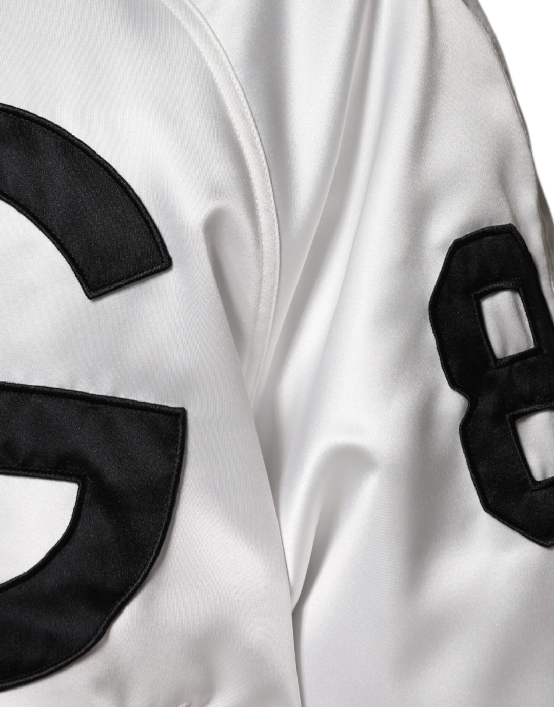 Blouson aviateur zippé en polyester blanc avec logo Dolce &amp; Gabbana