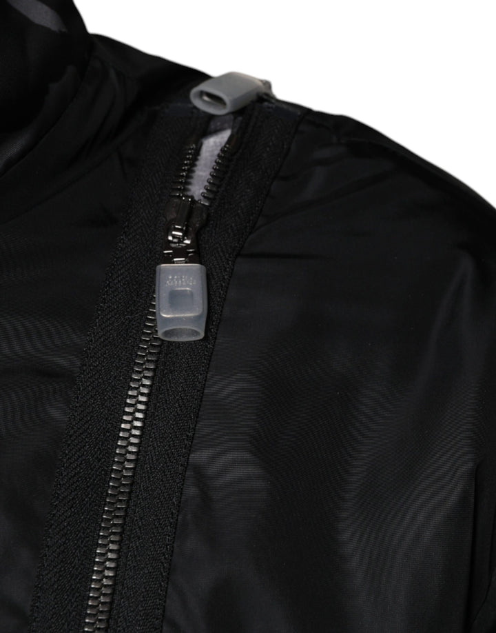 Dolce &amp; Gabbana Black Nylon Full Zip Men Bomber Jacket
