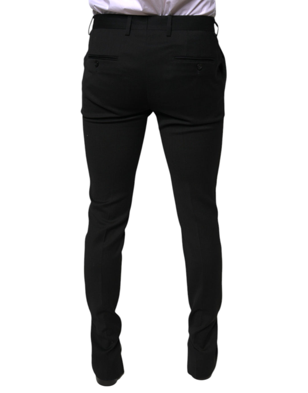 Pantalon de costume skinny en laine noire Dolce &amp;amp; Gabbana