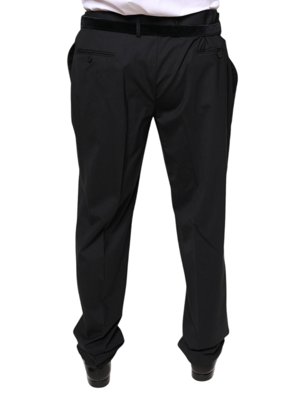 Pantalones de vestir formales de lana negra para hombre de Dolce &amp;amp; Gabbana