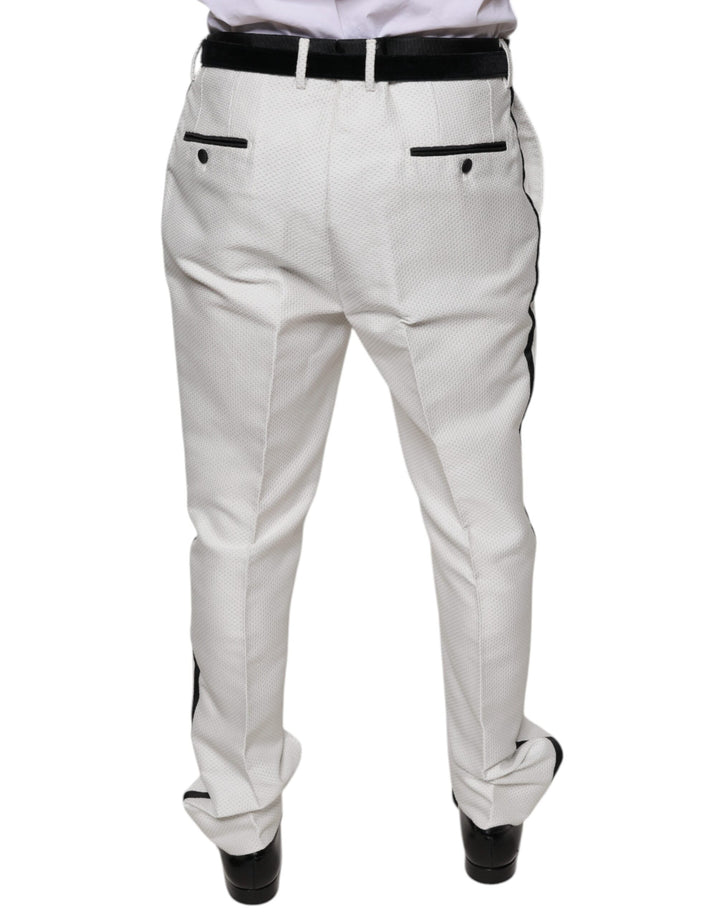 Pantalon habillé en polyester blanc Dolce &amp; Gabbana