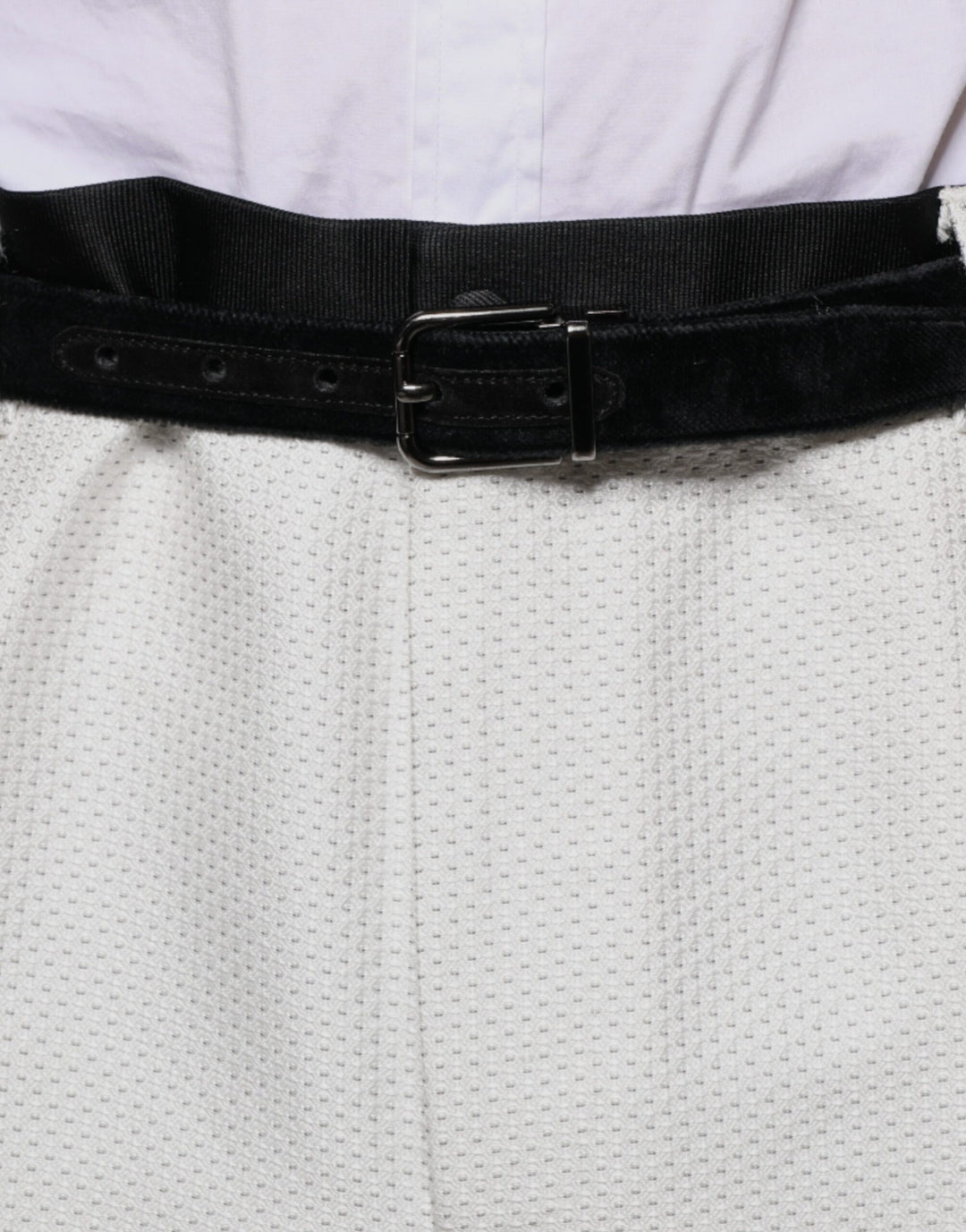 Pantalon habillé en polyester blanc Dolce &amp; Gabbana
