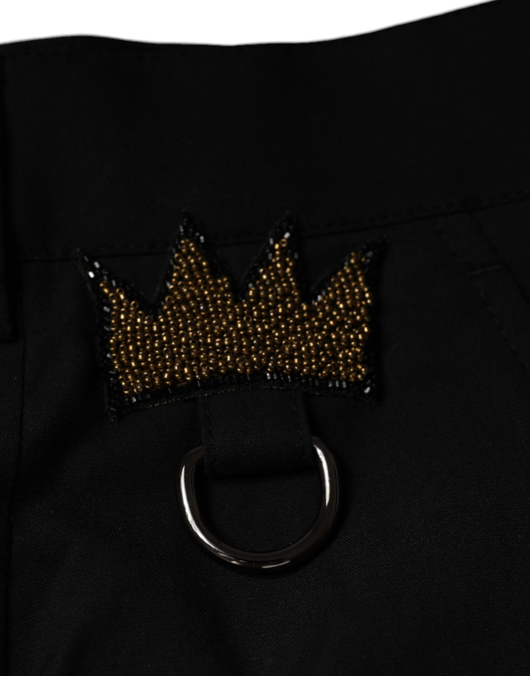 Dolce &amp; Gabbana Black Crown Cotton Dress Pants