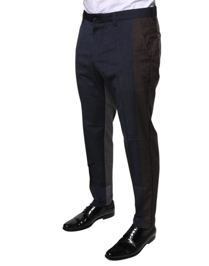 Dolce &amp; Gabbana Black Cotton Wool Formal Dress Pants