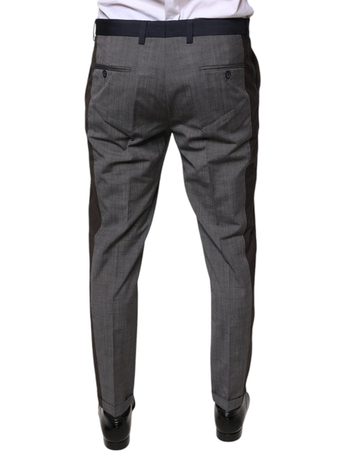 Dolce &amp; Gabbana Black Cotton Wool Formal Dress Pants