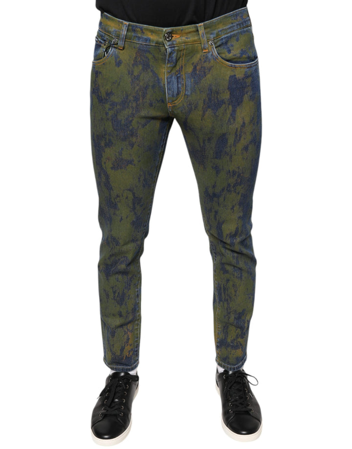 Jean slim en coton bleu teinté Dolce &amp;amp; Gabbana pour homme