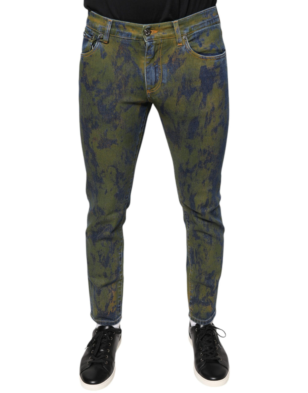 Jean slim en coton bleu teinté Dolce &amp;amp; Gabbana pour homme