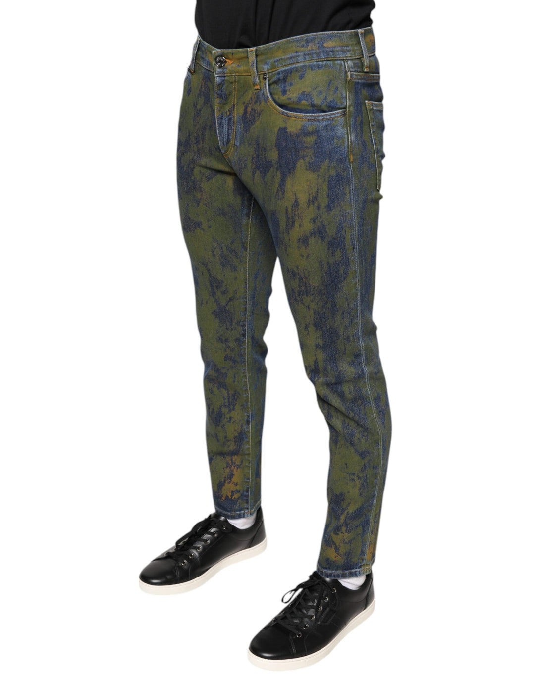 Jean slim en coton bleu teinté Dolce &amp;amp; Gabbana pour homme