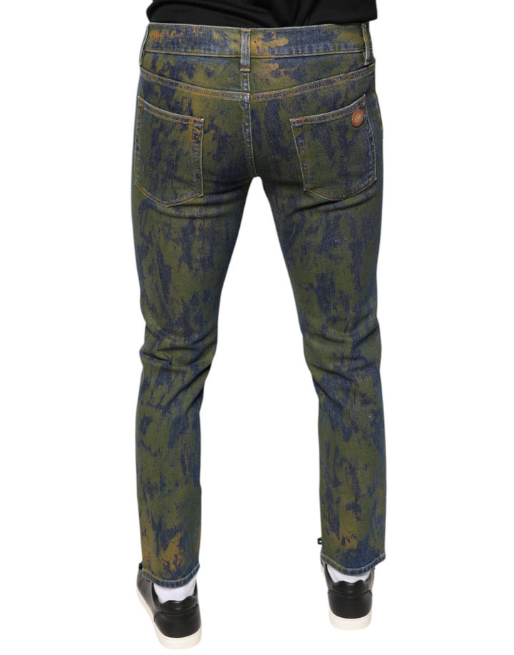 Jean slim en coton bleu teinté Dolce &amp;amp; Gabbana pour homme