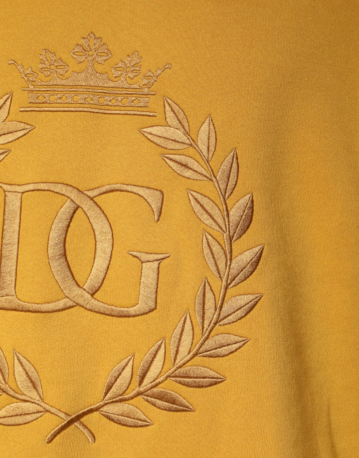 Dolce &amp; Gabbana Mustard DG Hooded Men Sweatshirt Sweater