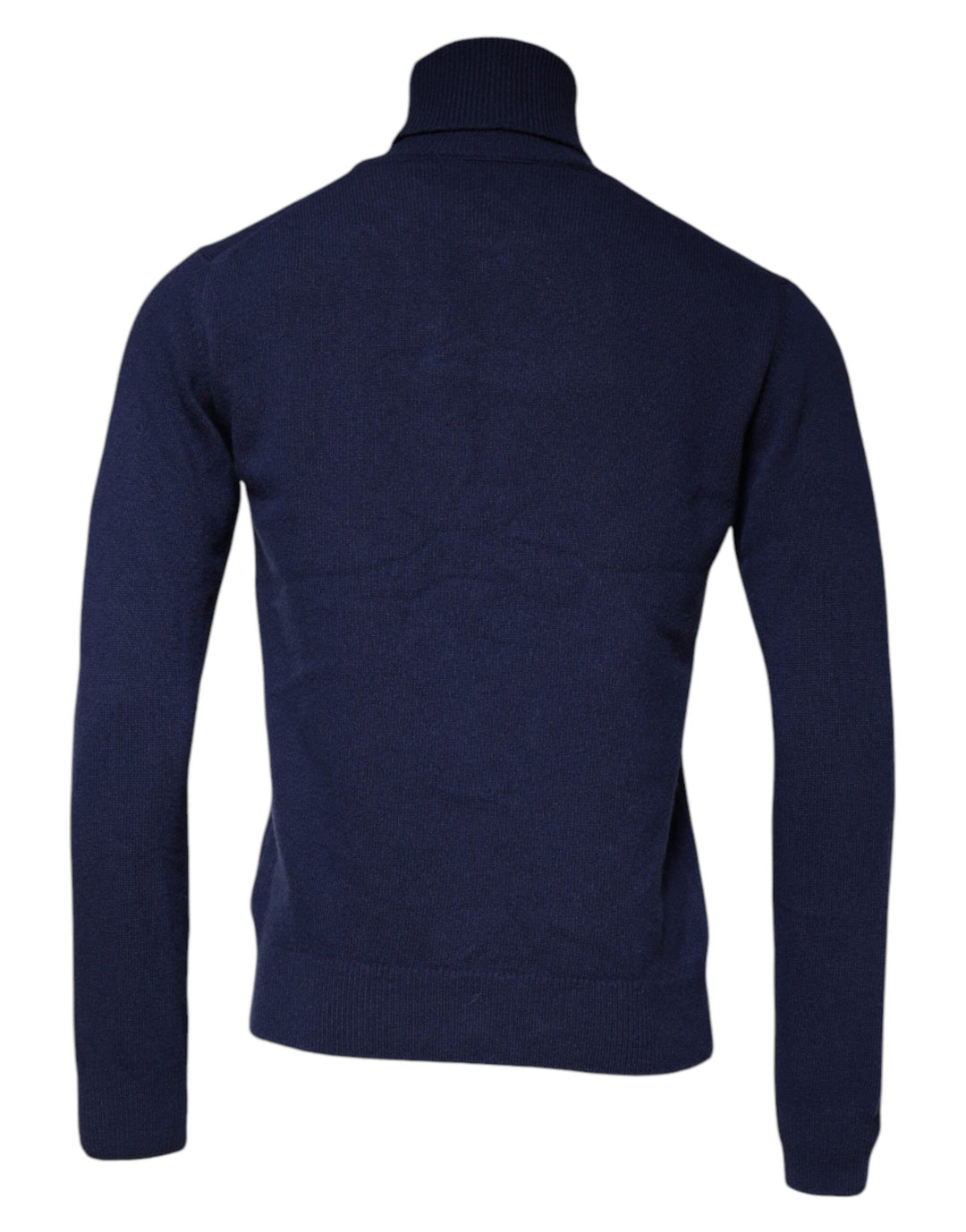 Dolce &amp; Gabbana Blue Wool Knit Turtleneck Pullover Sweater
